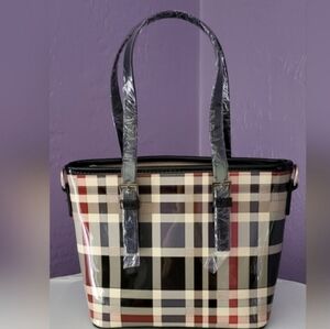 Stylish Plaid Mini Tote Bag with Adjustable Attachable Strap